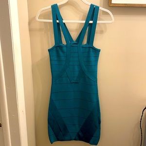 Bebe Bodycon Dress - Teal - Size Small
